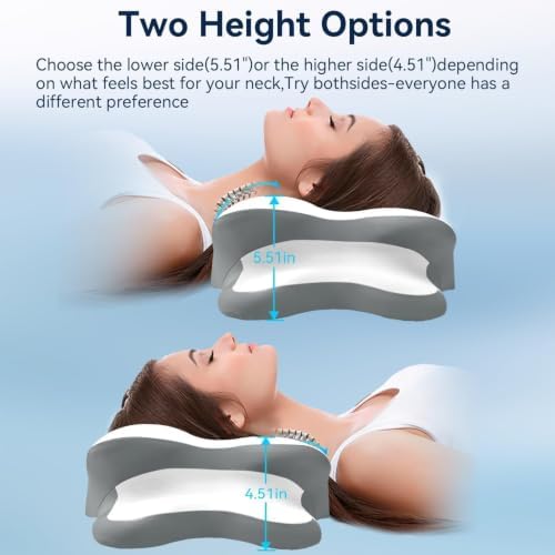 Sleep Apnea Pillow with Neck Pain & Snoring Relief -Orthopedic Cervical Pillow,Ergonomic Contour Memory Foam Pillow for Side, Back,Stomach,Dreamers,Medium Firm (White, Queen Size) - Image 7