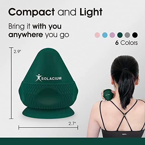 Solacium Mountable Massage Therapy Tool - Multi-Surface Suction Cup Wall Massage Tool for Sore Muscles, Myofascial Release, Stress Relief, Trigger Point and Deep Tissue Massage (Dark Green) - Image 5