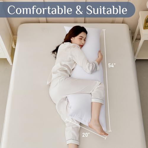 Leeden Full Body Pillow 20 x 54 for Side Sleepers White Support - Image 2
