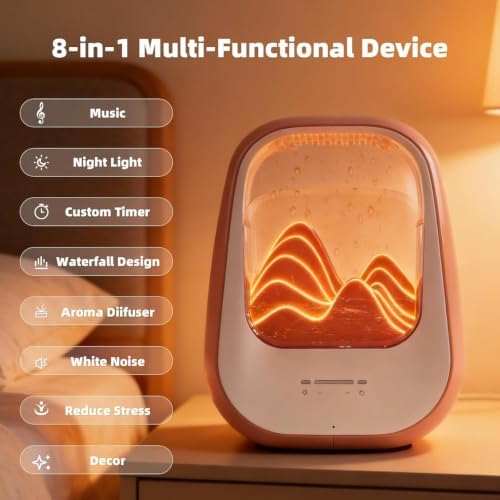 8-in-1 White Noise Sound Machine with Rain Drop Real Sound, Amber - Image 2