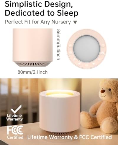 Dimmable Nursery Night Light: Red Light Therapy Sleep Sound Machine with 38 Soothing Sounds & Calming Womb Soother Memory Function, White Noise Sound Machine with Timer for Baby Adult Gift (Peach) - Image 7