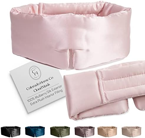 SUNDAYSILKS™ | Adjustable Silk Sleep Mask for Side Sleeper | Cloud-Like Comfort, Weighted for Deep Sleep | Soft Sleep Face Mask for Women & Men, Full Blackout, Cooling Silk Eye Mask for Sleeping by ColoradoHomeCo