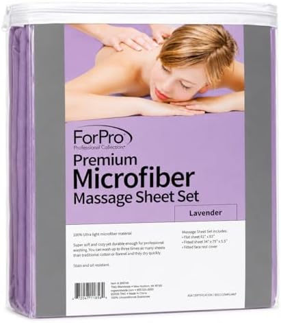 ForPro Premium Microfiber 3-Piece Massage Sheet Set, Lavender - Image 2