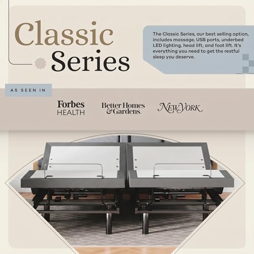 Sven & Son Classic Adjustable Bed Base, Head and Foot Lift, Massage, Under-Bed Lights, USB, Memory, Zero Gravity Smart Frame - King - Image 2