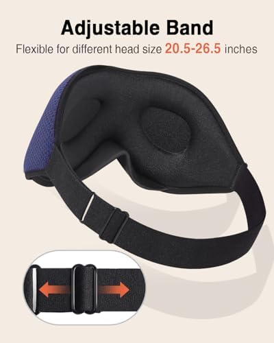 MABAO Sleep Mask for Side Sleeper, Eye Mask for Sleeping Women Men, Blue - Image 6