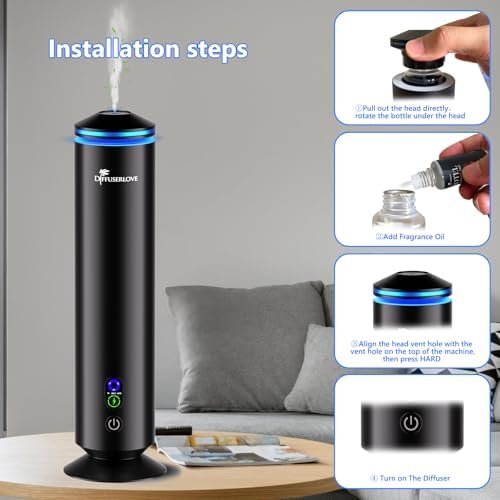 Diffuserlove Full Metal Body Waterless Scent Diffuser with 5 Hotel Scent Oils Hotel Diffuser Waterless Aromatherapy Essential Oil Diffuser UP to 1000 Sq Ft Coverage for Home Office - Image 5