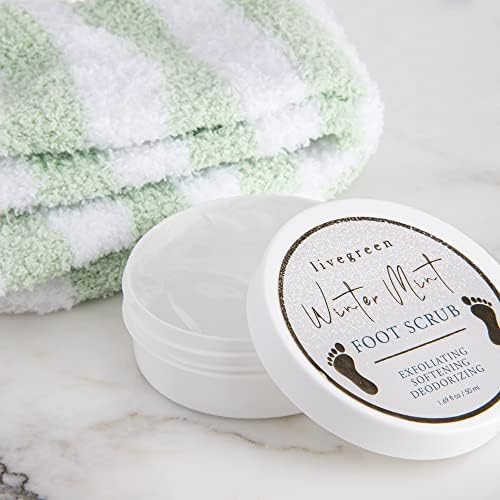 Live Green Bath and Body Present Set- Foot Spa Set with Fuzzy Socks, Lotion, and Scrub, Winter Mint - Image 4