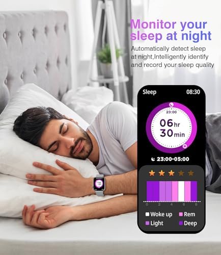 EarlySincere Smart Watch for Men Women with Bluetooth Call,1.9'' HD Full Touch Screen Fitness Watch, Smartwatch with IP67 Waterproof with Blood Pressure Sleep Monitor for Android and iOS - Image 5