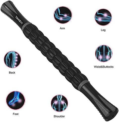 YANSYI Professional 9-Roller Deep Tissue Massage Stick - Portable Muscle Recovery Roller for Athletes, Relieves Post-Workout Soreness & Leg/Back Pain - Portable Physio Tool (Gray) - Image 6