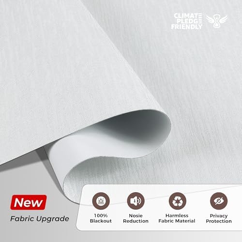 Allesin zen No Drill No Tools Blackout Roller Shades for Windows, 100% Blackout Linen Fabric,Renter-Friendly,UV Protection,Cordless Roller Blinds for Home, Office, Bedroom(White,30x48) - Image 3