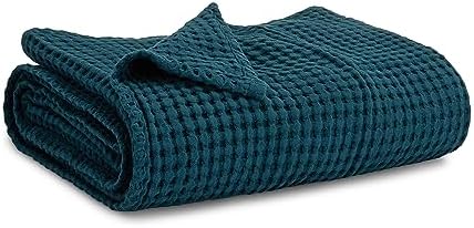 Comfy Cubs Waffle Weave Baby Blanket - 40” x 40” Cotton Blanket with Textured Design - Lightweight Swaddle for Bed, Crib, Stroller, or Couch - Soft and Cozy Cover for Toddlers, Boys & Girls - Neptune by ComfyCubs