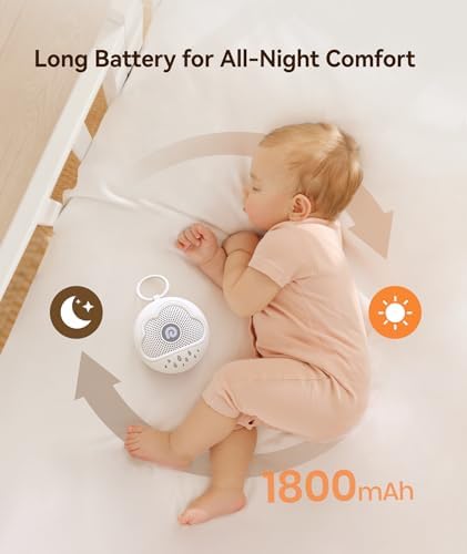 Dreamegg White Noise Machine - Portable Sound Machine Baby with Safe Silicone Cover, Features Powerful Battery, 21 Soothing Sound, Noise Canceling for Sleeping, Baby Registry Gift, Nursery, Travel - Image 4