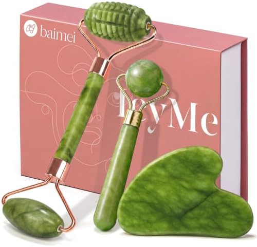 BAIMEI IcyMe Gua Sha & Jade Face Roller for Reducing Puffiness,Skin Firming by BAIMEI