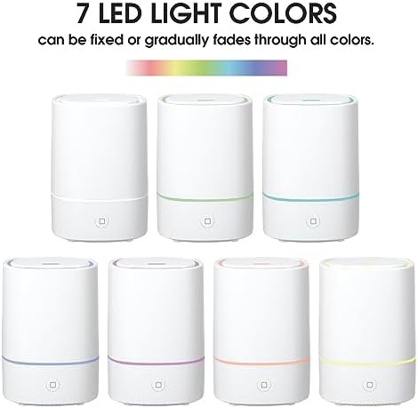 Pure Essential Oil Works Sensei LED Ultrasonic Aroma Diffuser, 150ml Essential Oil Diffuser with Cool Mist, 7 Color Changing Lights, Auto Shut-Off, White - Image 3