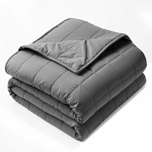 Weighted Blanket for Adults, Grey Cooling Heavy Blanket for Sleeping Perfect for 190-210 lbs, Queen Size Breathable Blanket with Premium Glass Bead, Machine Washable (60" x 80" 20lbs) by Unknown