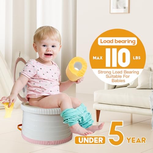 SunnySmile Portable Toilet for Kids,Portable Potty Seat for Toddler Travel,Travel Potty with Travel Bag, Applicable to Camping, Indoor/Outdoor Use, Includes 45 Replacement Bags (Pink) - Image 5