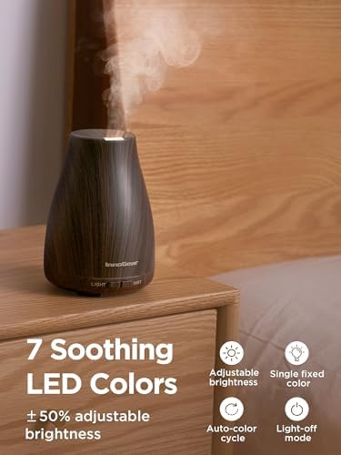 InnoGear Essential Oil Diffuser Ultrasonic Diffusers for Home Scent, Brown - Image 5