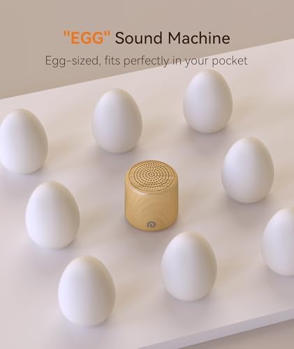 Dreamegg Portable Sound Machine - Travel Sound Machine for Sleep, Features Powerful Battery, Egg-Sized, 16 Soothing Sounds, Timer, Sound Machine for Baby Adults Office Privacy Home Gift, 2 Pack, Wood - Image 2