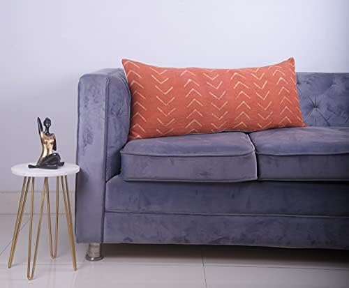 Trade Star Decorative Lumbar Pillow Cover 100% Cotton Throw Pillow Beautiful Cushion Case Farmhouse Rust Cushion Cover Large Handmade Boho Spring Pillow Cover for Sofa (Rust Phoenix 14X36 INCHES) - Image 3