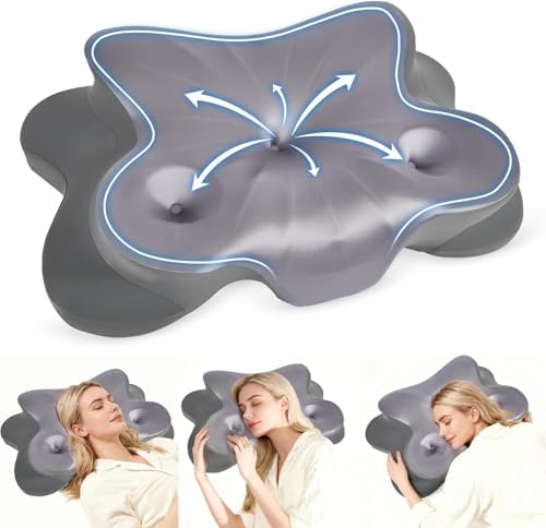 Cervical Pillow for Neck and Shoulder,Contour Memory Foam Pillow,Ergonomic Neck Support Pillow for Side Stomach Back Sleepers with Skin-Friendly Pillowcase by FAMKCY