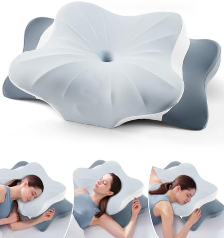 DONAMA Cervical Pillow for Neck and Shoulder, Cooling Contour Memory Foam Pillow for Pain Relief, Ergonomic Neck Support Pillow for Side Back Stomach Sleepers with Removable Pillowcase by DONAMA