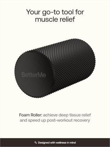 BetterMe Foam Roller for Muscle Recovery – High Density Exercise Roller for Back &Legs – Deep Tissue Massage Roller for Tension, Relief & Stretching (Black) - Image 2