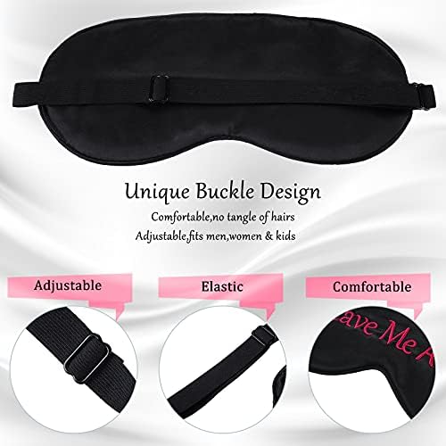 4 Pack Funny Eye Mask for Sleeping Blackout, Black with Red Words - Image 3