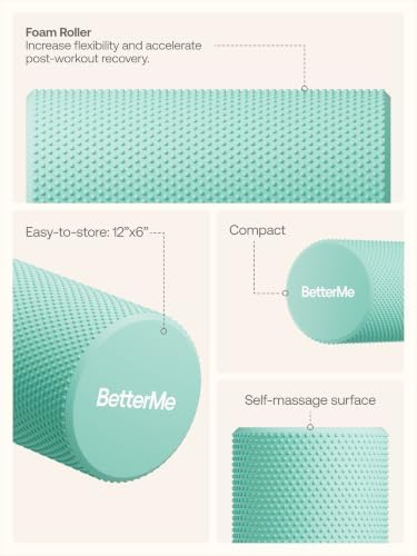 BetterMe Foam Roller for Muscle Recovery – High Density Exercise Roller for Back &Legs – Deep Tissue Massage Roller for Tension, Relief & Stretching (Subtle Mint) - Image 5