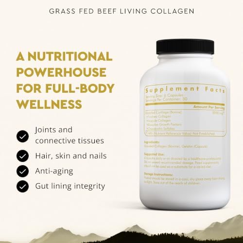 Ancestral Supplements Grass Fed Beef Living Collagen Capsules, 180 Ct - Image 2