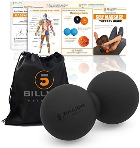 5BILLION Peanut Massage Ball - Double Lacrosse Massage Ball & Mobility Ball for Physical Therapy - Deep Tissue Massage Tool for Myofascial Release, Muscle Relaxer, Acupoint Massage (Black) - Image 2