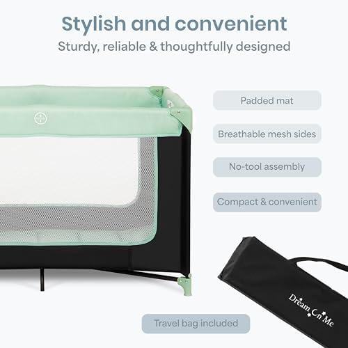 Dream On Me Zodiak Portable Playard, Compact for Travel, Carry Bag, Mint - Image 5