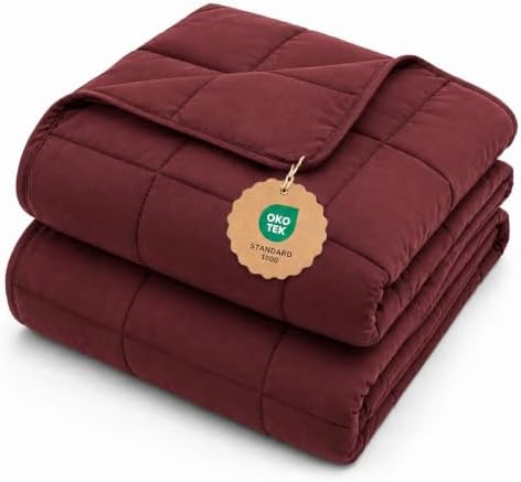L'AGRATY Weighted Blanket - 48"x72" 15lbs Cooling Breathable Heavy Blanket Microfiber Material with Glass Beads for Adult All-Season Summer Fall Winter Soft Thick Comfort by LAGRATY