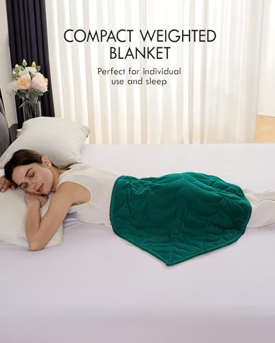Kaisa Weighted Lap Blanket for Adults, 5 lbs, 23"x29", Leaf Pattern, Green - Image 3
