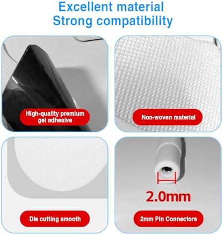 4 Pcs TENS Unit Replacement Pads,2 Pin Extra Large Butterfly TENS Unit Electrode Pads Compatible with TENS 7000 - Image 2