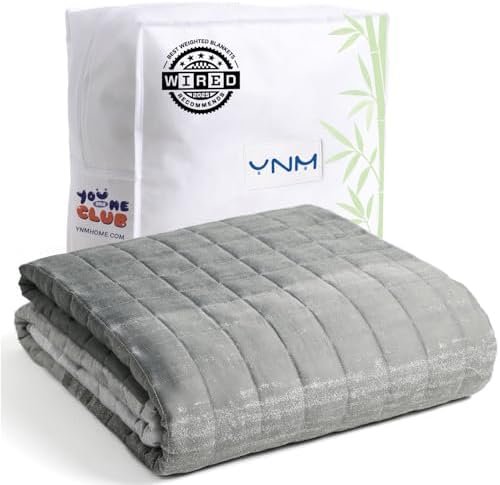 YnM Cooling Weighted Blanket Oeko-Tex Certified Material with Premium Glass Beads (Gradient Dark Grey, 48''x72'' 15lbs), Suit for One Person(~140lb) Use on Twin/Full Bed by YNM