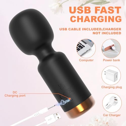 Mini Handheld Massager, Black, Silicone - Image 3