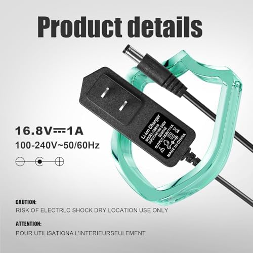 AC/DC 16.8V Massage Gun Charger Compatible with LifePro Sonic, Sonic Mini,Fusion X, Sonic Pro, Youdgee H1 Mini, Mebak 3, Cryotex, DamKee DK-01 02, Wattne W2 W1, jetbus - Image 6
