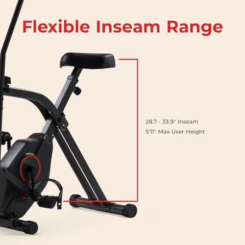 Sunny Health & Fitness Smart Foldable Magnetic X-Bike, Low-Impact Workouts - Image 5