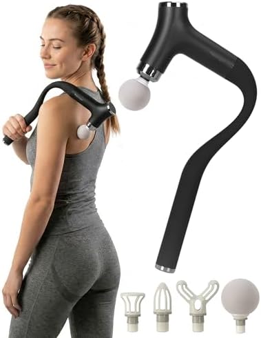GDLKPS Massage Gun Deep Tissue,Ergonomic Extension 2-in-1 Detachable Handle Back Massager.Handheld Electric Percussion Muscle Massager for Shoulder, Thigh, Waist & Neck。 by GDLKPS