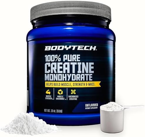 BodyTech Creatine Monohydrate Powder, Unflavored, 18 Oz, 102 Servings by BodyTech