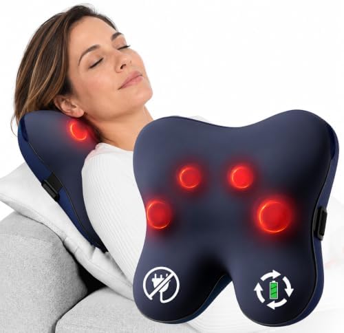 BOB AND BRAD Cordless Back Massager with Heat FSA Eligible HSA, Shiatsu Back Massager for Pain Relief Deep Tissue, 3D Kneading Massage Pillow for Pain Relief, Soothing Full-Body Relief for Family by BOBANDBRAD