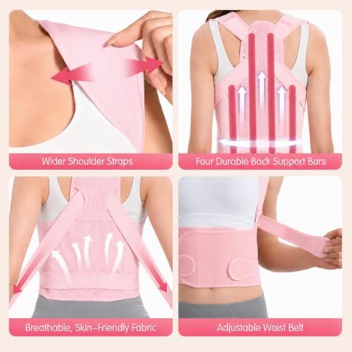 Posture Corrector for Women & Men, Adjustable Full Back Brace Support - Image 4