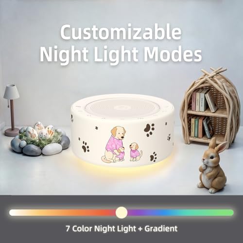 Kipcush White Noise Machine for Baby & Adults, Sleep Sound Machine with 30 Soothing Sounds, 8-Color Night Light, Memory Function, White Noise for Sleeping, Nursery, Office, Travel, Relaxation - Image 5