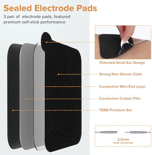 4 in 1 TNES Unit Muscle Stimulator Rechargeable Dual Channel EMS Muscle Massager Electronic Pulse Machine 36 Modes for Pain Relief Therapy,12 PCS TENS Unit Electrode Pads,Storage Case - Image 6