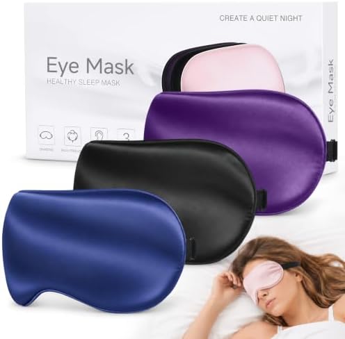 Silk Sleep Mask, Light Blocking Eye Mask for Sleeping with Adjustable Strap by HOME