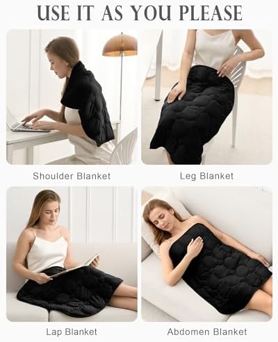 Cottonblue Small Weighted Lap Blanket 7lbs for Adults Teens 24"x29", Black - Image 6