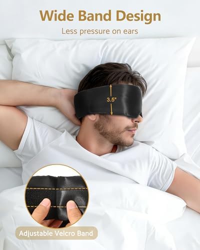 BeeVines Luxury Pure 100% 22 Momme Silk Sleep Mask, 3D Countoured Eye Mask - Image 6