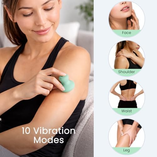 Handheld Massage Ball, Portable Waterproof Rechargeable Mini Massage Tool (Mint Green) - Image 4
