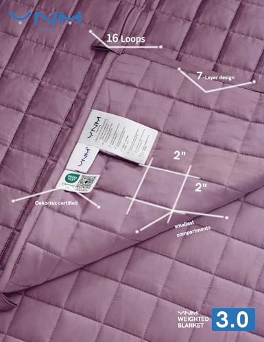 YnM Cooling Weighted Blanket for Adults, 15lbs Heavy Bed Throw for One Person of 140lbs, Perfect for Hot Sleepers or Warm Climates with Rayon/Glass Beads(60x80 Inches, Queen Bed, Fuchsia Purple) - Image 4