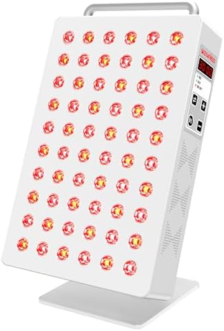 Red Light Therapy Panel 5 Wavelength 60 Dual Chip LEDs 630+660+810+830+850nm Red and Near Infrared Lamp Therapy Device 100W with Timer & Stand for Body Pain Relief Face Skin Health Sleep White by Unknown